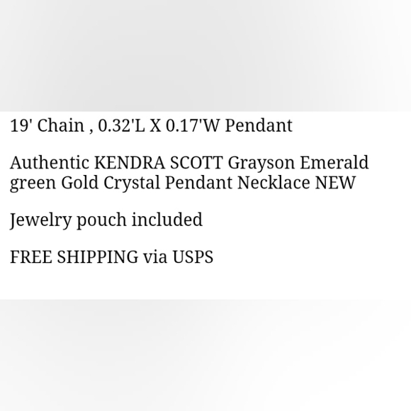 ✨️KENDRA SCOTT  Emerald green Gold Crystal Pendant Necklace NEW✨️ - Picture 7 of 7